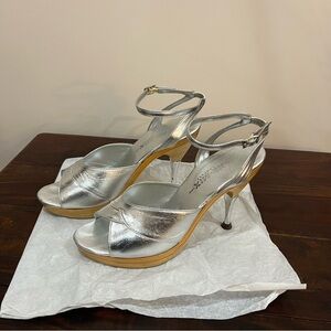 Elegant Silver High Heel Sandals